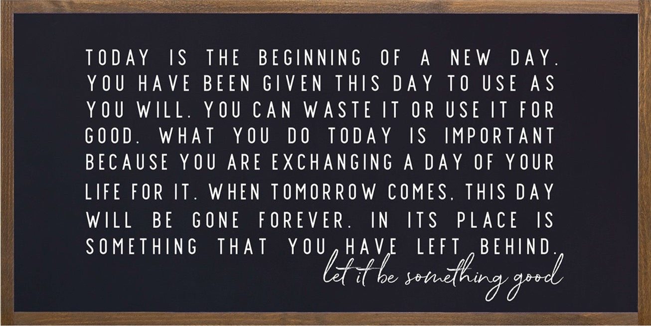 Today is the Beginning