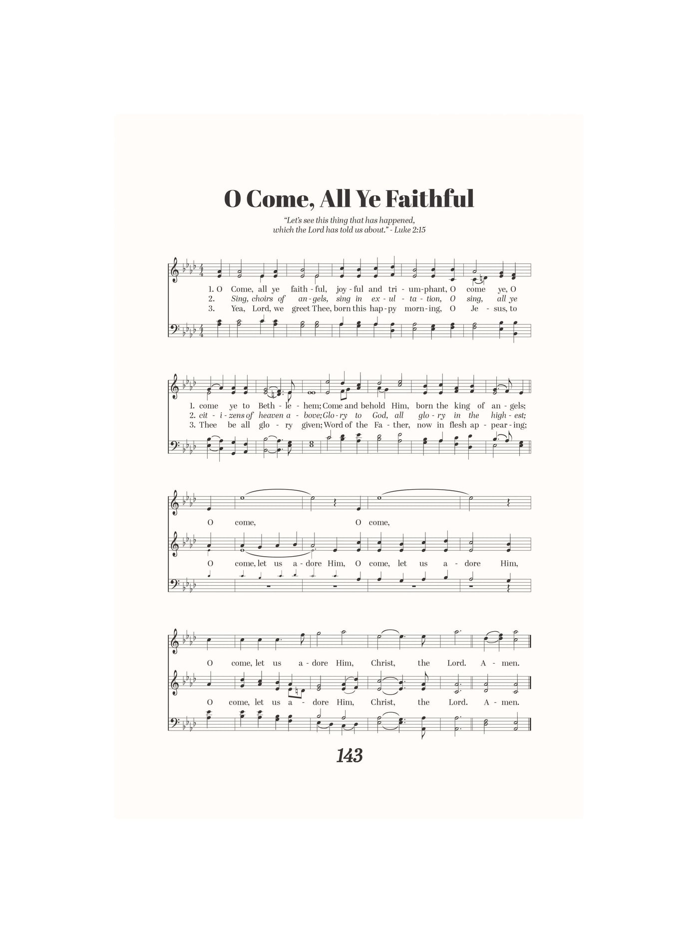 O Come All Ye Faithful | Sheet Music