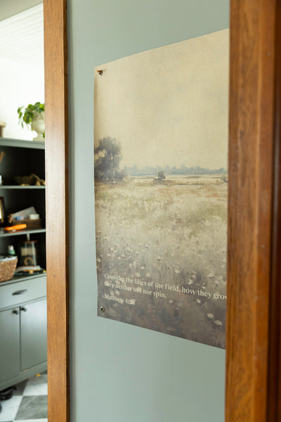 Consider the Lilies Vintage Art | Canvas Banner