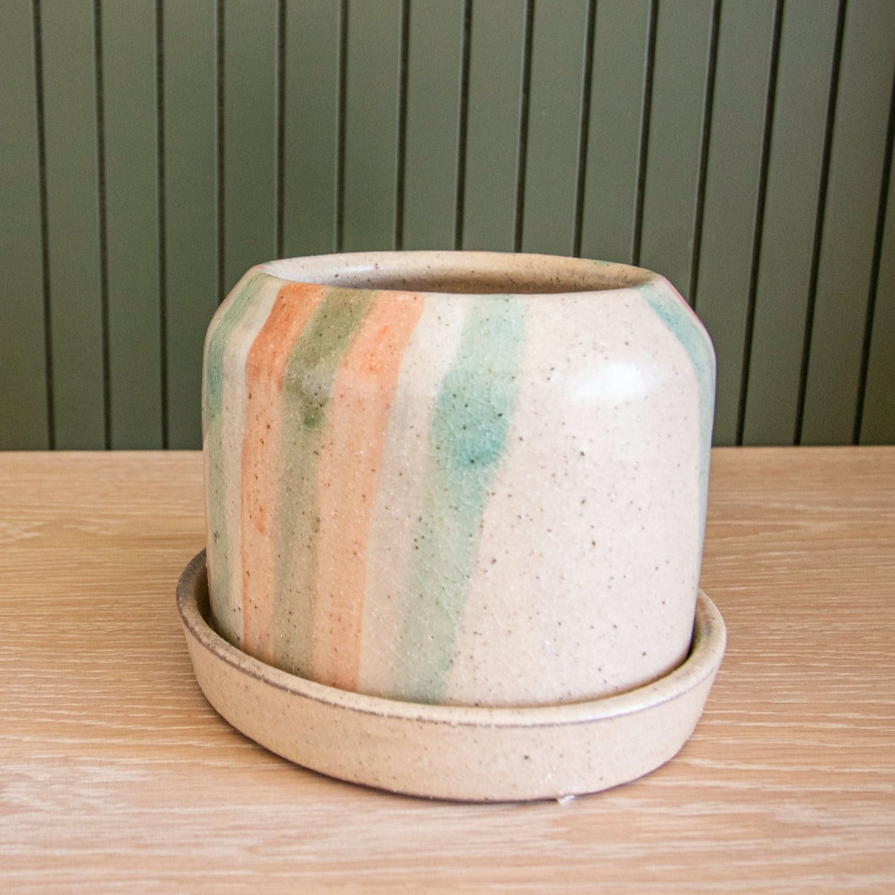 Watercolor Striped Planter