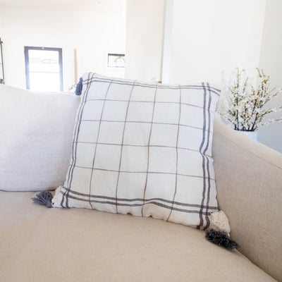 Lucy Grid-Patterned Pillow