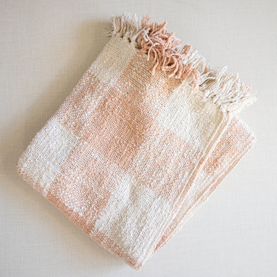 Blush + Cream Cotton Throw