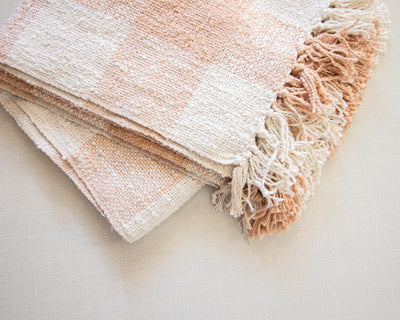 Blush + Cream Cotton Throw