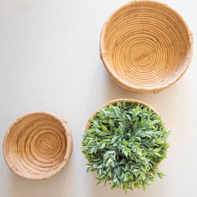 Hand Woven Rattan Bowls | 3 Sizes