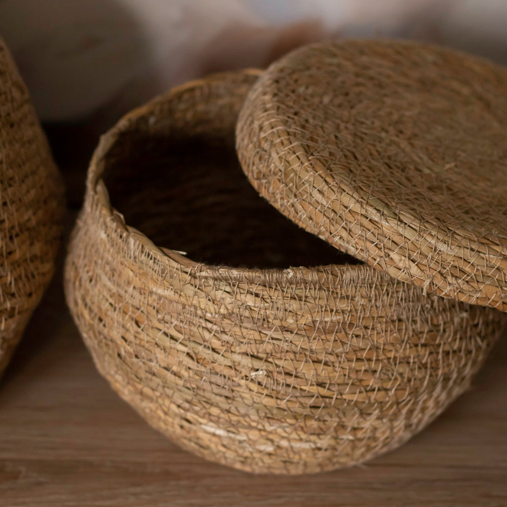 Lidded Seagrass Basket | 2 Sizes
