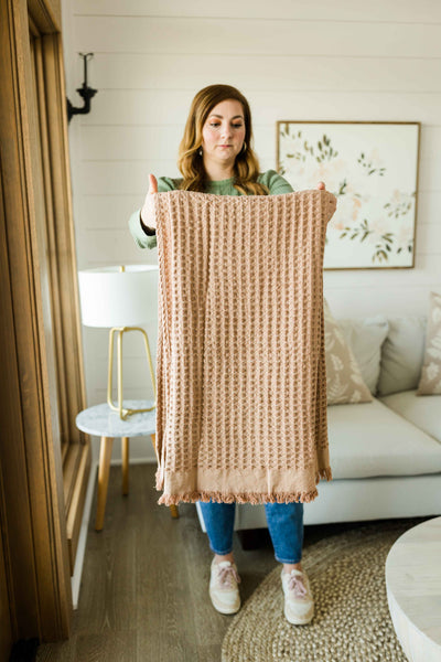 Rose Fringe Throw