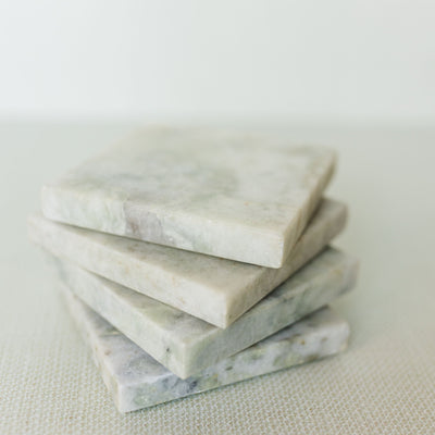 Square Marble Coaster Set