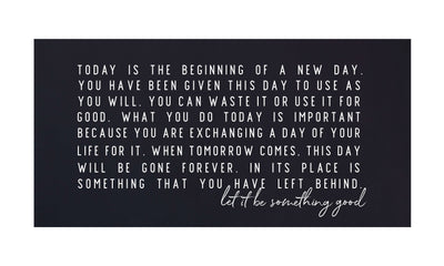 Today is the Beginning