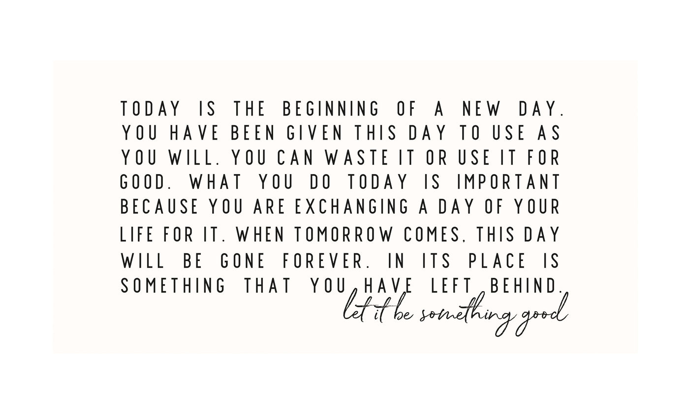 Today is the Beginning