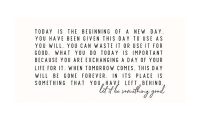 Today is the Beginning