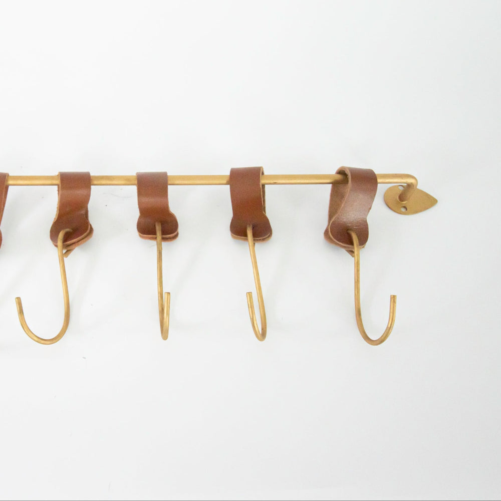 Wall Bar with Leather Accent Hooks