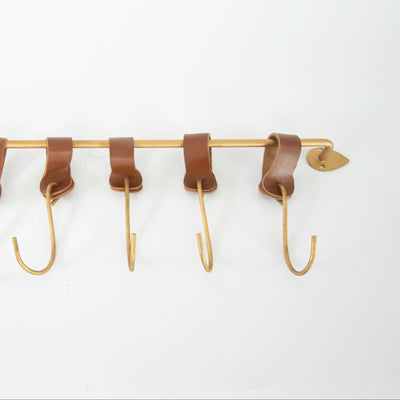 Wall Bar with Leather Accent Hooks