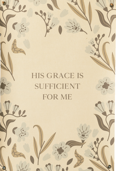 His Grace is Sufficient | Canvas Banner