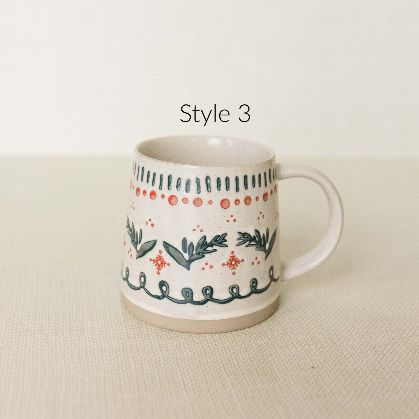 Hand Stamped Holiday Mugs | 4 Styles