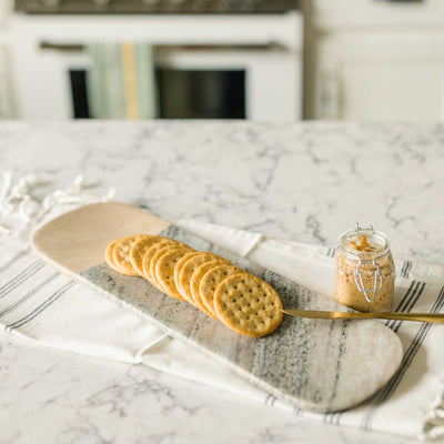 Marble + Wood Serving Board