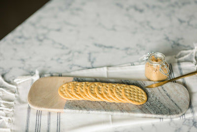 Marble + Wood Serving Board