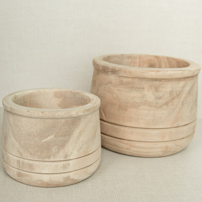 Carved Wooden Planter | 2 Sizes