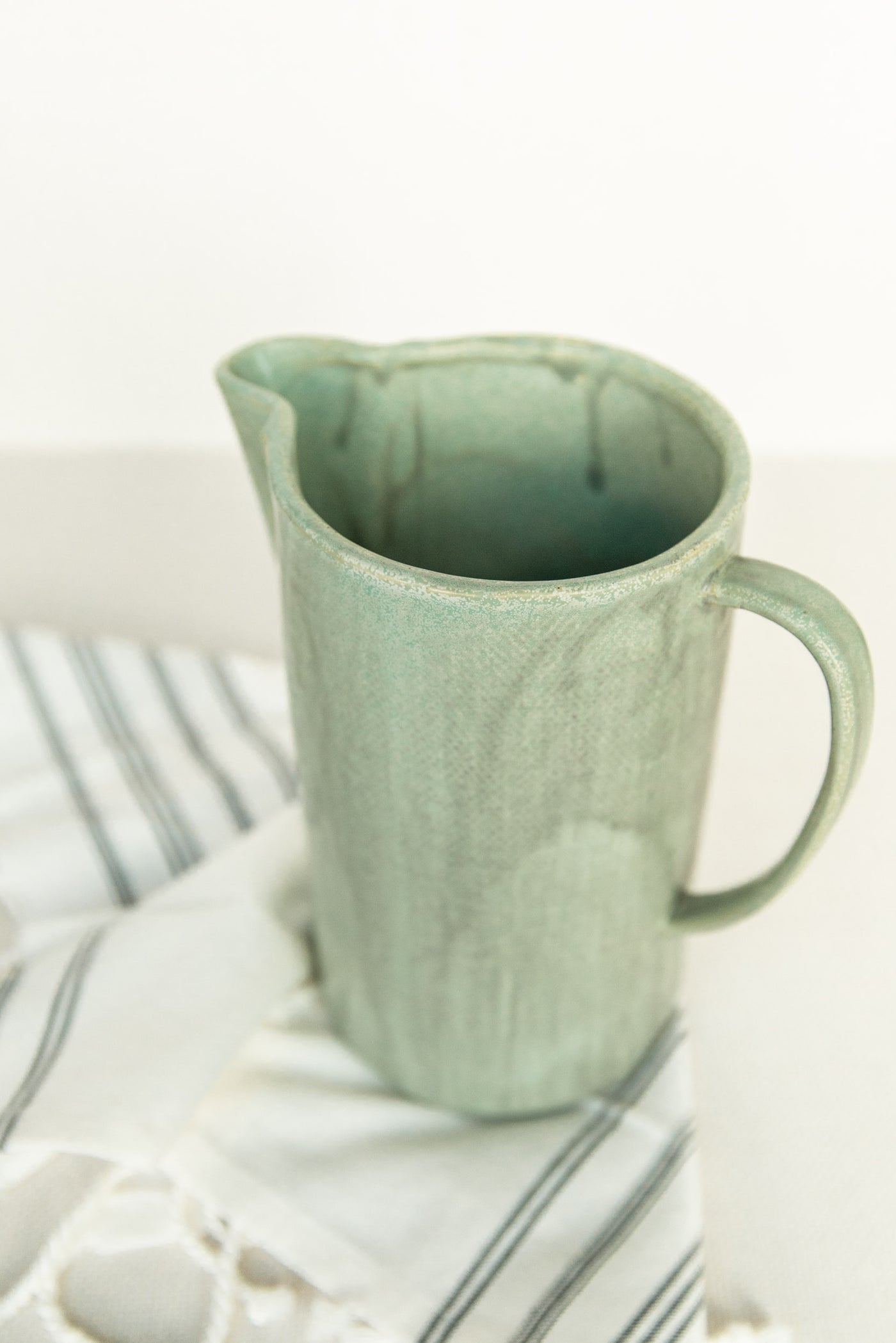 Glazed Stoneware Pitcher