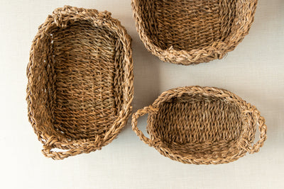 Oval Handwoven Baskets | 3 Sizes