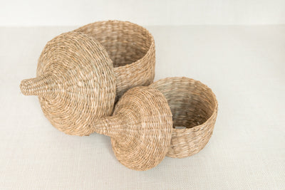 Lidded Seagrass Basket | 2 Sizes
