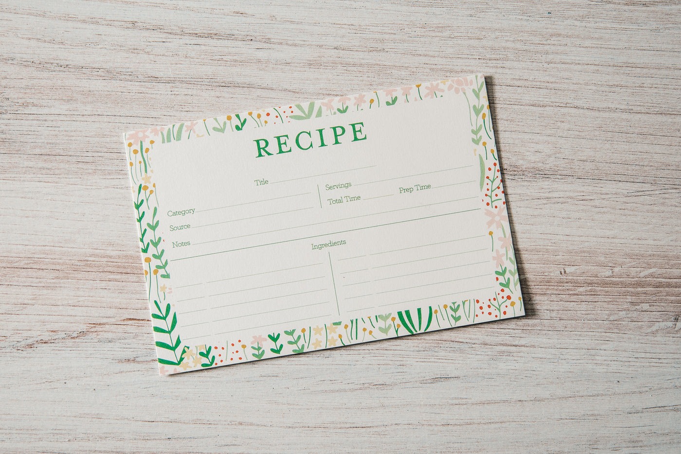 Garden Florals | Recipe Card Set