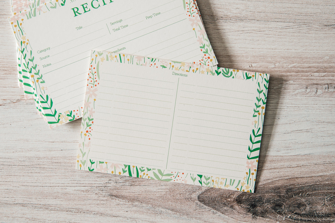 Garden Florals | Recipe Card Set