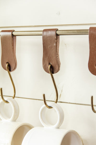 Metal & Leather Wall Hooks