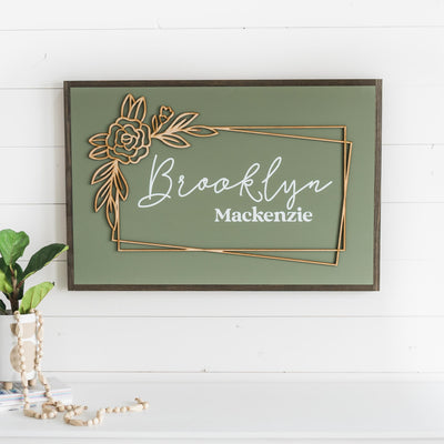 Floral Custom Name Art | Multiple Font Options