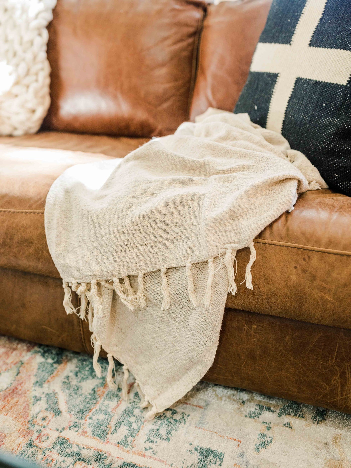 Woven Cream Throw