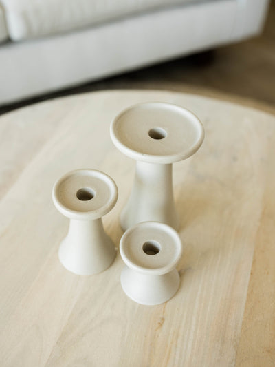 Matte Gray Candle Holder | 3 Sizes