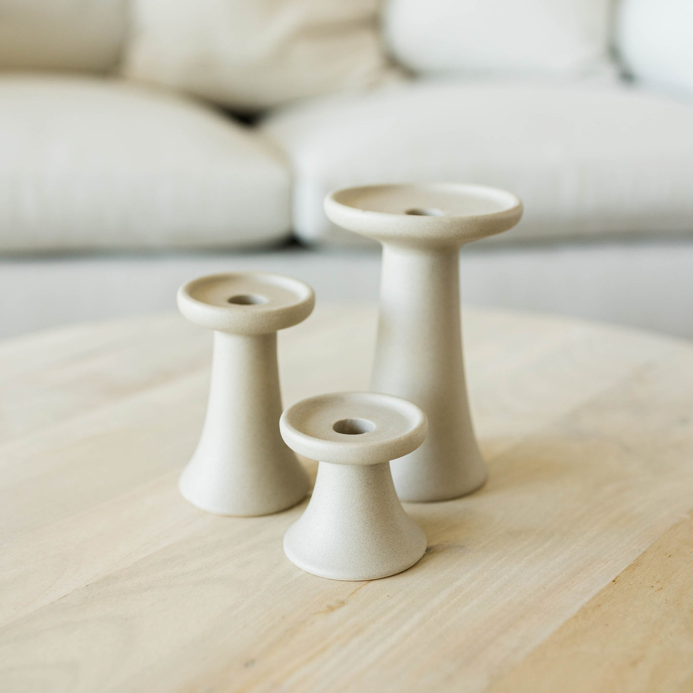 Matte Gray Candle Holder | 3 Sizes