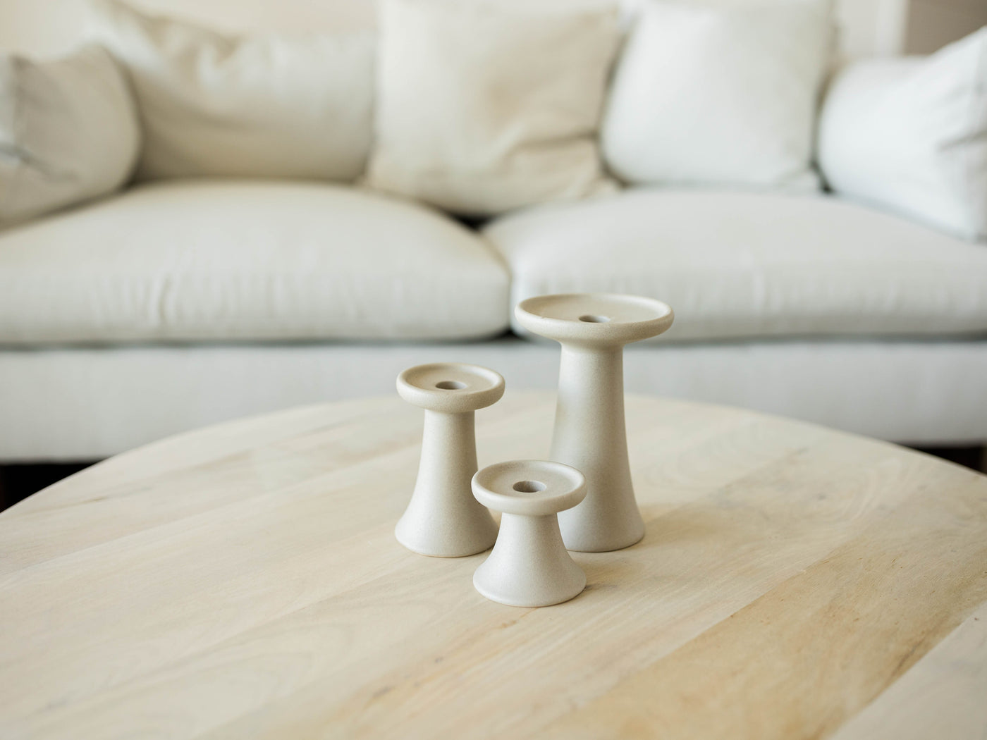 Matte Gray Candle Holder | 3 Sizes
