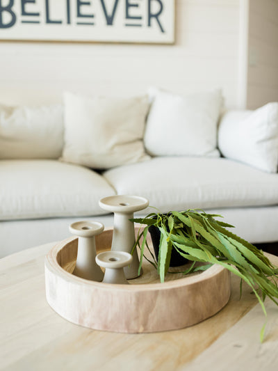 Matte Gray Candle Holder | 3 Sizes