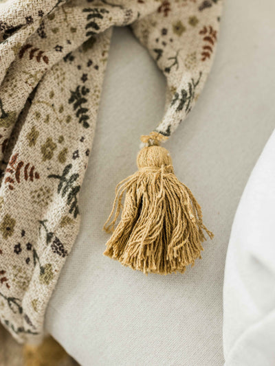 Printed Cotton Floral Throw