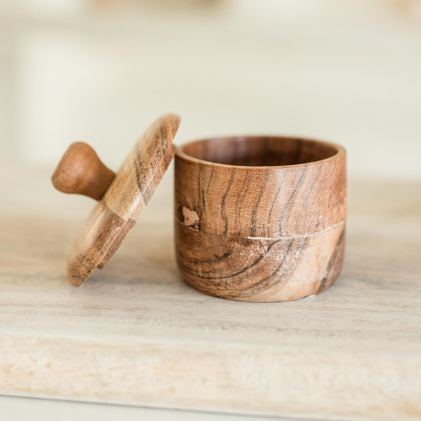 Acacia Wood Salt Cellar