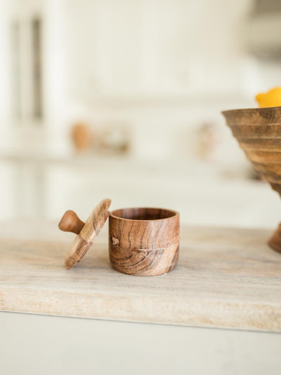 Acacia Wood Salt Cellar